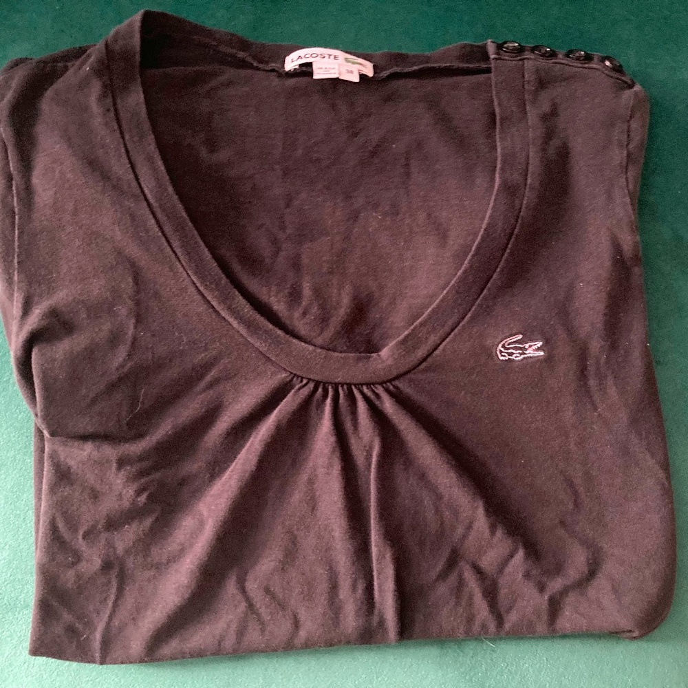 Lacoste Women's Scoop neck T-shirt - Size 38 (USM)